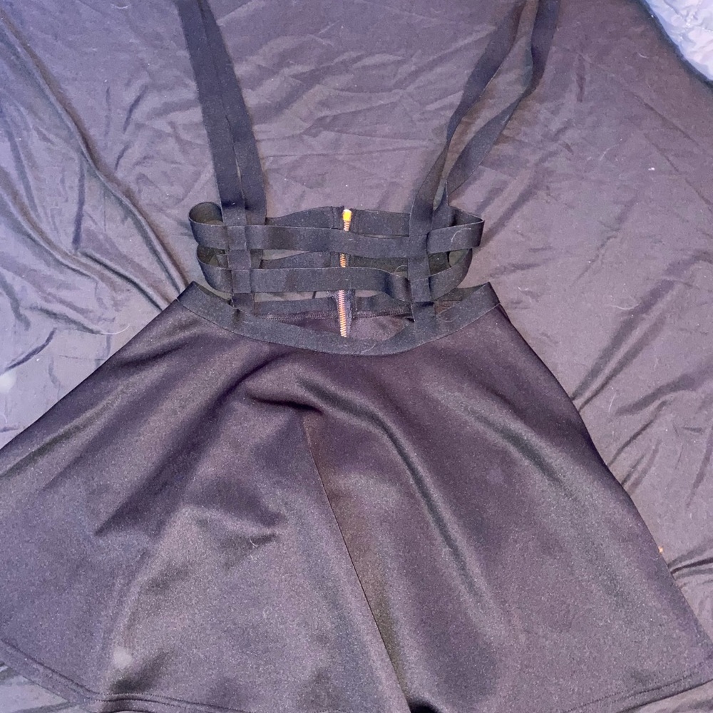 Black zip up skirt